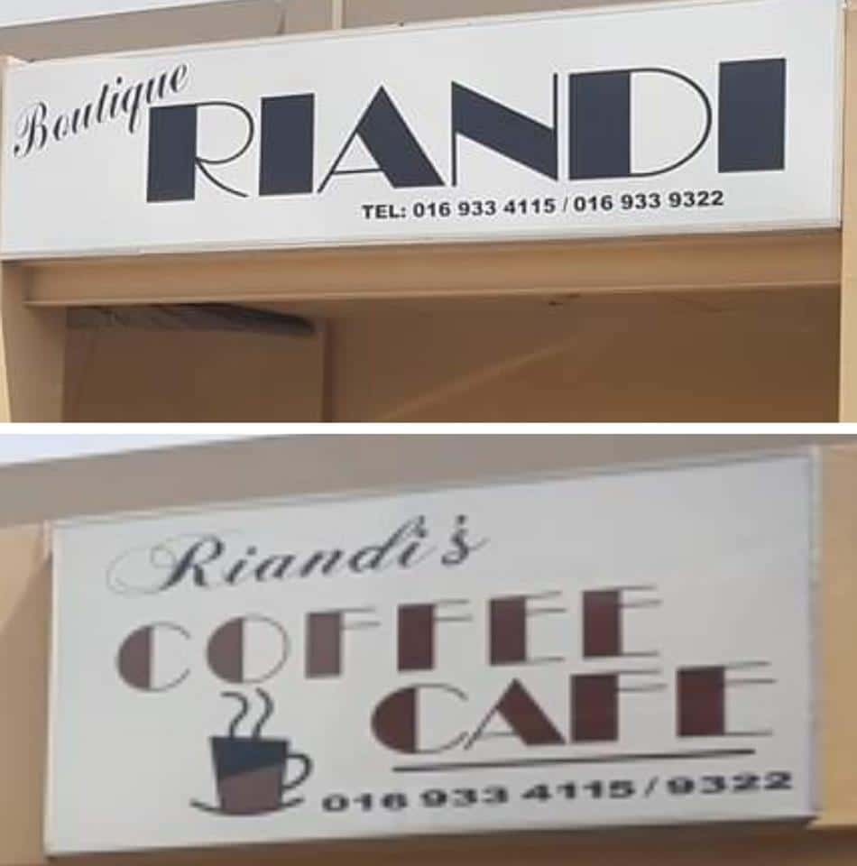 Boutique Riandi & Riandi’s Coffee Cafe Vanderbijlpark